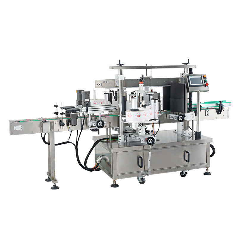 Vloeibare flessen vulmachine voor het dekken en etiketteren van voedingsmiddelenwinkels Label plakmachine Double Side Label Machine