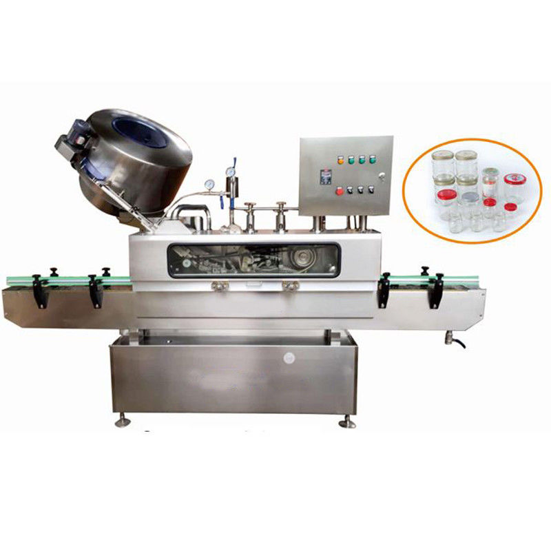 Volledig functionele stoom vacuüm afdichting machine voor fruit en chili saus metalen capper