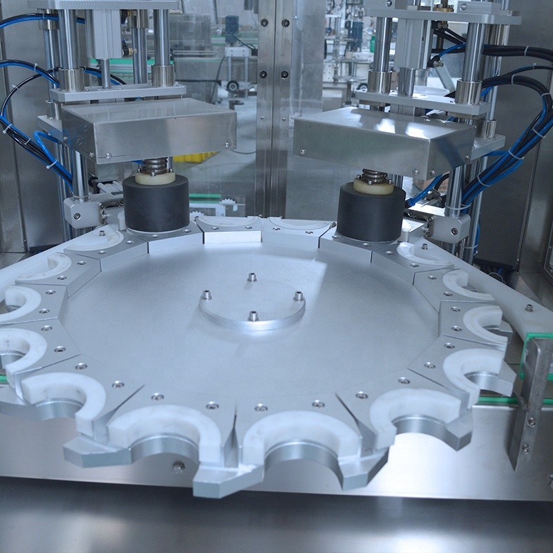 Gepersonaliseerde automatische lijm vacuüm vul- en dekselverzegelingsmachine voor flesgrootte