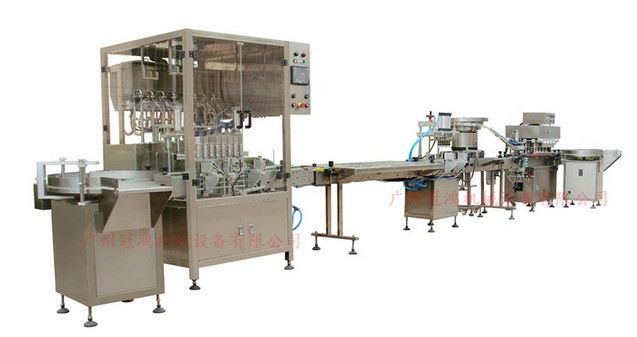 Elektrische machine voor het vullen van flessen met parfums, doppen en etiketteren voor automatische productie