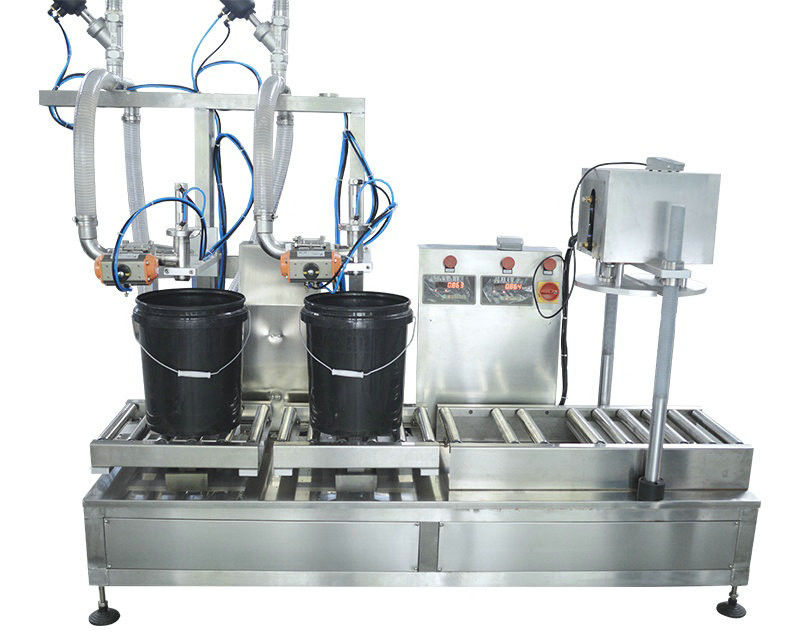 Semi-automatische 5-50 liter verf coating bouwmateriaal siroop trommel emmer vat weegend vul zegelmachine