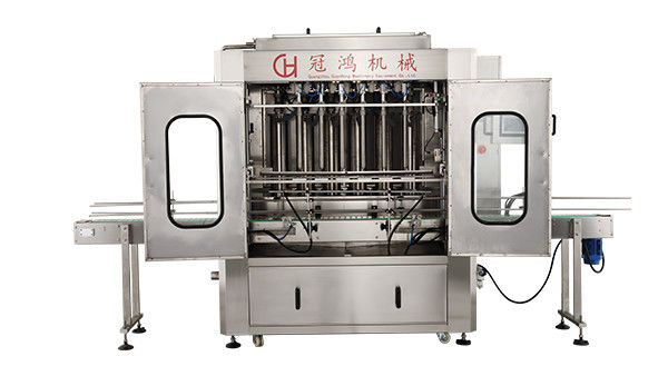 Automatische 4-kop vloeistofvulmachine voor verpakking van eetbare olie/sjampoen/vloeistof/wasmiddel