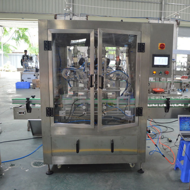 Automatische 4-kop warme zuigervulmachine voor haargel/wasprogramma-controlevulmachine