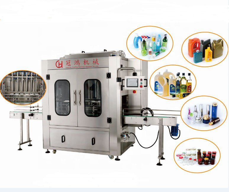 Motorrijde flesvulmachine voor huisdieren voor champagne met geklopte room ketchup chili saus